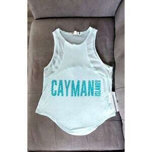 Lagaci Womens Cayman Islands Tank Top Aqua Size Medium New With Tags Racerback